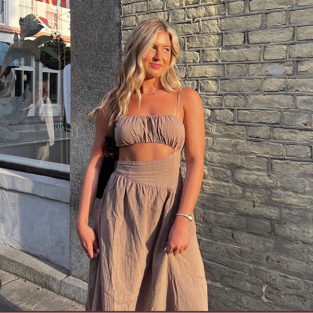 Urban Outfitters brown maxi cut out dress size small